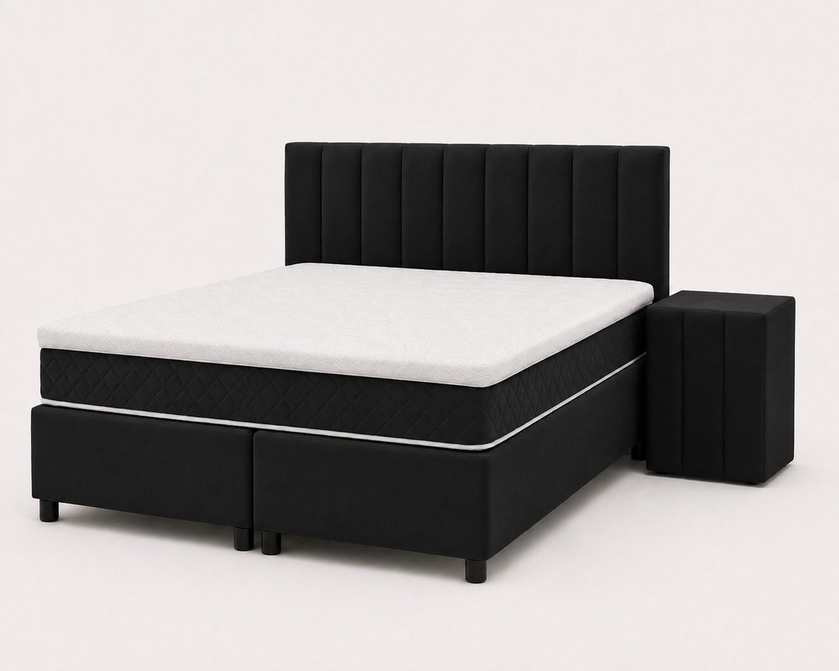 Luxe Living Home Opberg Boxspring Elise Compleet - 140 x 200 cm - Zwart