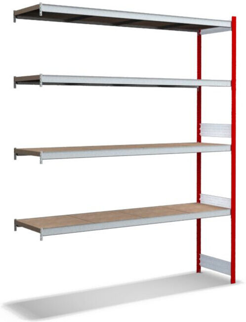 Bito Grand ensemble de rayonnages / 350kg 2499x2016x524 Panneau d'aggloméré 4 niveaux RAL3000 (C1256-0034)
