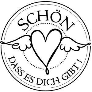 Rayher Motivstempel 28887000 Schön, dass es Dich gibt, aus Holz, 3 x 3 cm, für Stempelkissen