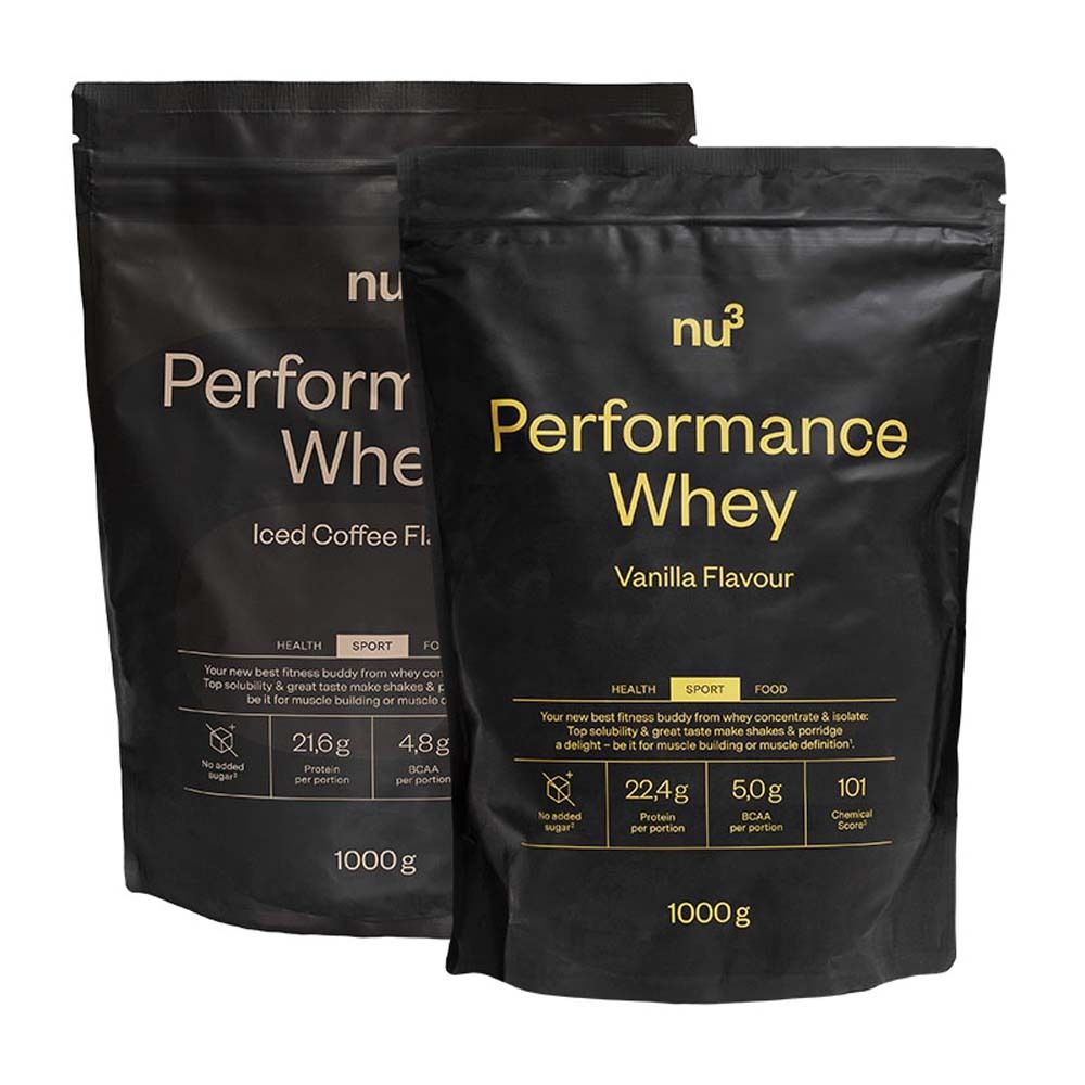 nu3 Performance Whey Probierpaket Vanille + Iced Coffee 2x1000 g Pulver