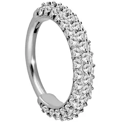 Chirurgenstahl Segmentring Clicker KRISTALLRAND