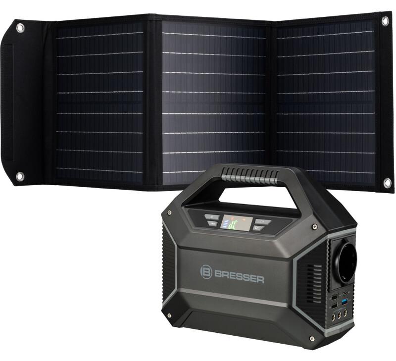 Bresser Mobile Power Station 100 Watt + Solar-Ladegerät 40 Watt
