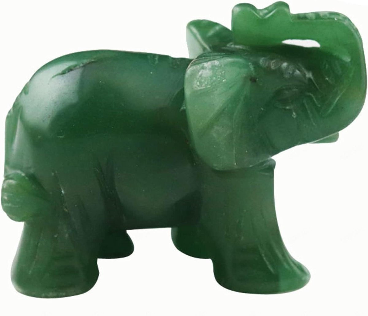 Groen Edelsteen Olifant Beeldje - Handgepolijst Kristal Decoratie voor op Tafel