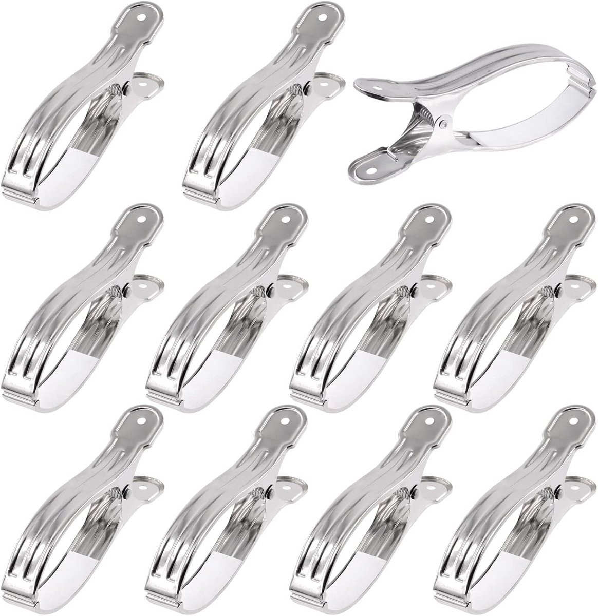 10x Extra Grote RVS Clips voor Broeikasfolie en Tuinnetten, 16 cm