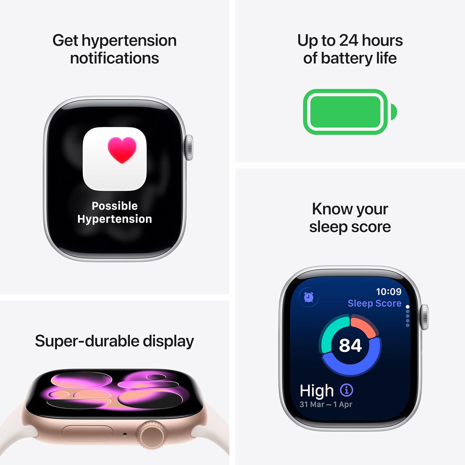 Gadcet Chadwell Heath Apple Watch Series 11 GPS 42mm Smartwatch – Jet Black Aluminium Case with Black Sport Band (M/L), Always-On Display, Fitness & Health Tracking