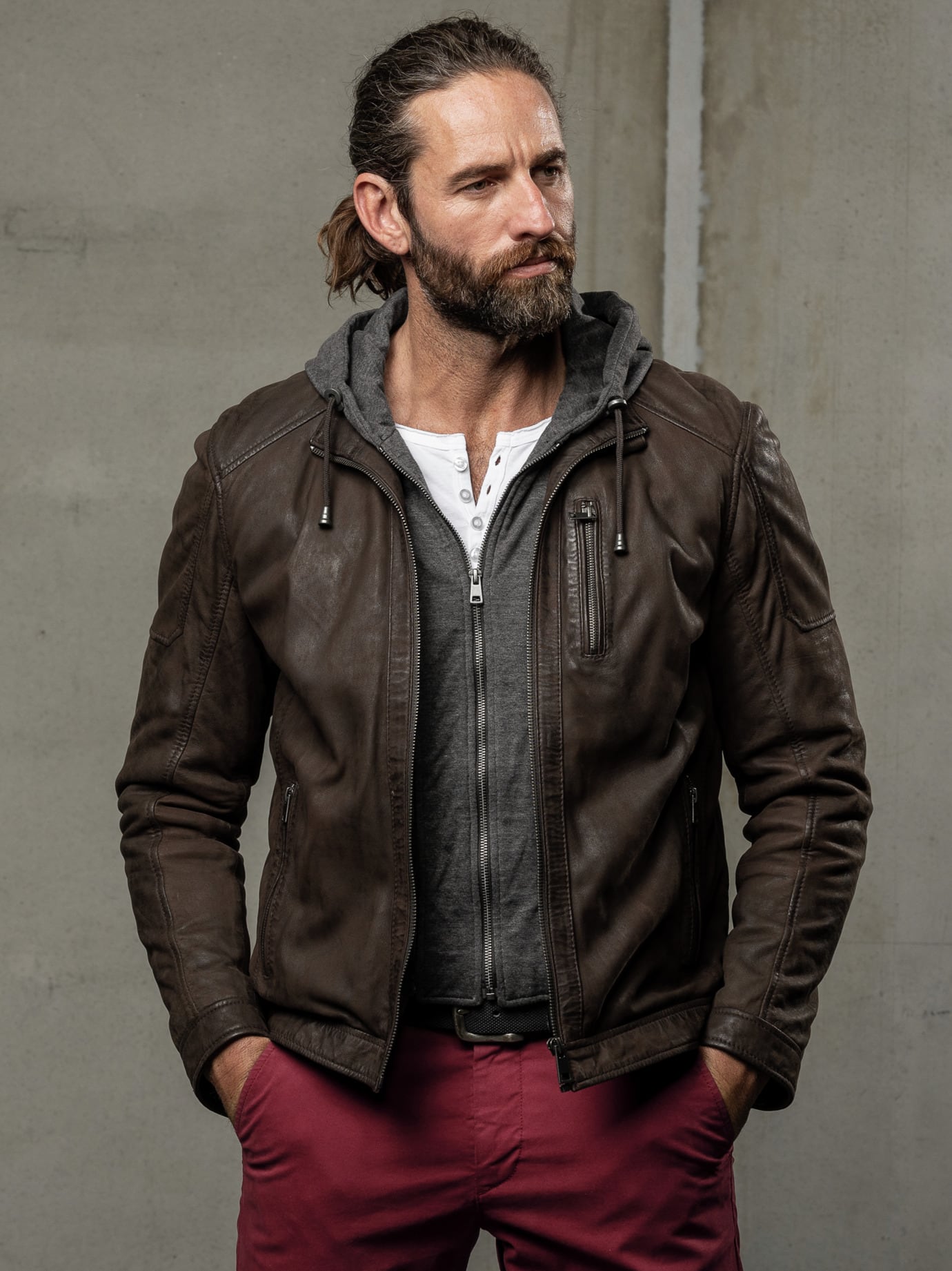 Mey & Edlich Hausboot-Lederjacke Braun 48