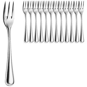 HEPP Kuchengabeln Contour, silber poliert, Edelstahl 18/10, 15,3 cm, 12 Stück
