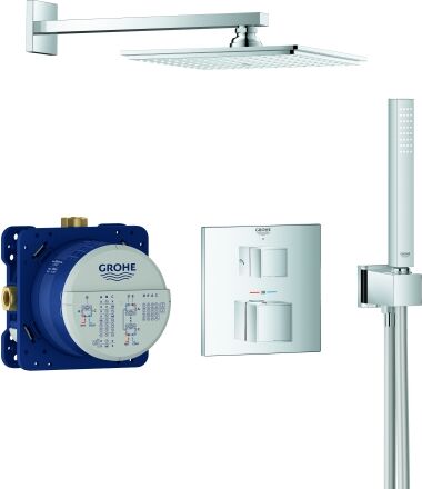 Grohe Match2 Cube système de douche 34741000 chromé , avec thermostatique encastré