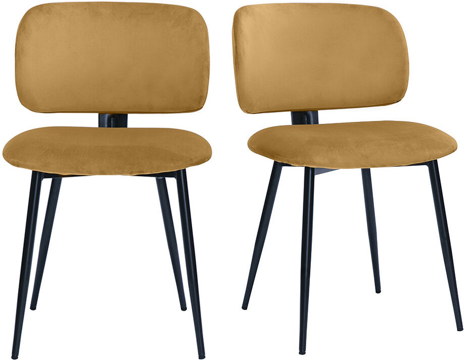 Miliboo Stühle aus Bronze-Samtstoff und schwarzem Metall (2er-Set) ATRIUM