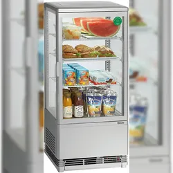 Bartscher Mini-Kühlvitrine 78L, silber