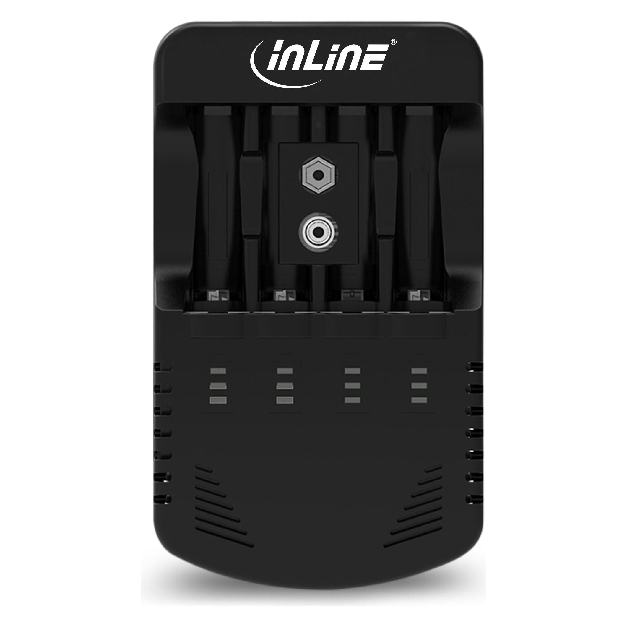 InLine Stecker-Ladegerät (5 Stk., AA, AAA, Ladegerät inkl. Akku) (01286)