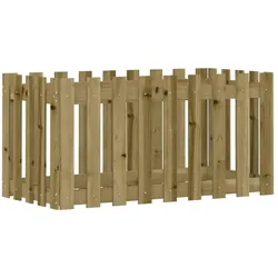 Helloshop26 - Hochbeet für Pflanzen Blumen Terrasse Garten Gartengestaltung Zaun imprägniertes braunes Kiefernholz 02_0039818