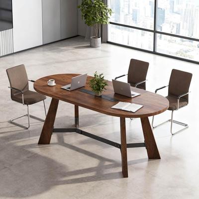 WESOME "6FT Oval Conference Table, 70.86"" Rustic Meeting Table Fit 6-8 People - 70.86""D x 31.5""W x 29.53""H"