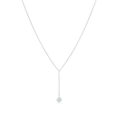 Silberkette ELLI "Halskette Y-Kette Kugel 925 Silber, mit Kristallen von Swarovski" Gr. 40, silber, Halsketten, Damen, Silber 925 (Sterlingsilber), Silberkette