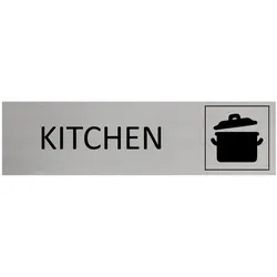 CombiCraft Aluminium Türschild Kitchen 165x45mm mit 3M-Tape zur Befestigung, einfache Kennzeichnung von Räumen und Bereichen