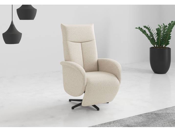 TV-Sessel SIT & MORE Juma, inkl. Drehfunktion & Kopfteilverstellung , beige (creme), B:75cm H:110cm T:82cm, 95% Polyester 5%Polyamid, Sessel, TV-Sessel, Ergonomie S, elektr. Fussstütze & Rückenlehne, Akku