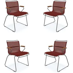 HOUE CLICK Set – 4 Design Gartenstühle mit Armlehnen