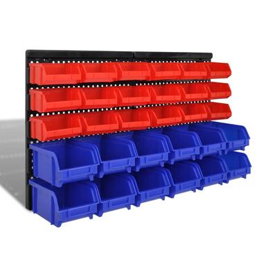 Helloshop26 - Wand-Lagerbehälter-Set Kunststoff 30 Stk. Blau und Rot 02_0003840