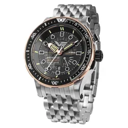 Vostok Europe PX84-511E769-B Herren-Armbanduhr Hybrid Batiscafos Stahl/Schwarz