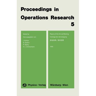 Proceedings in Operations Research 5, Taschenbuch von , Physica, 978-3-7908-0165-1