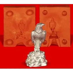 Zinn Giessform Kleiner Adler auf Fels - Silikonform hitzebeständig - benötigt ca. 20g Reinzinn