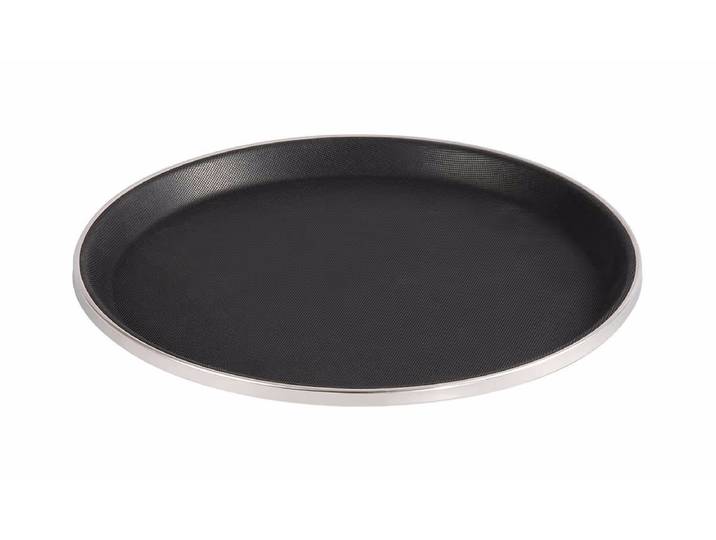 ProChef Serviertablett Ø 35.5 cm – Gastro Inventar/Gastro Einrichtungen – schwarz / silber