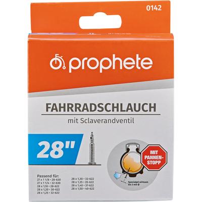 Fahrradschlauch PROPHETE "für Reifengröße 27/28", schwarz, Fahrradschläuche, 48mm, Sclaverandventil (SV), 28 Zoll (71,12cm)