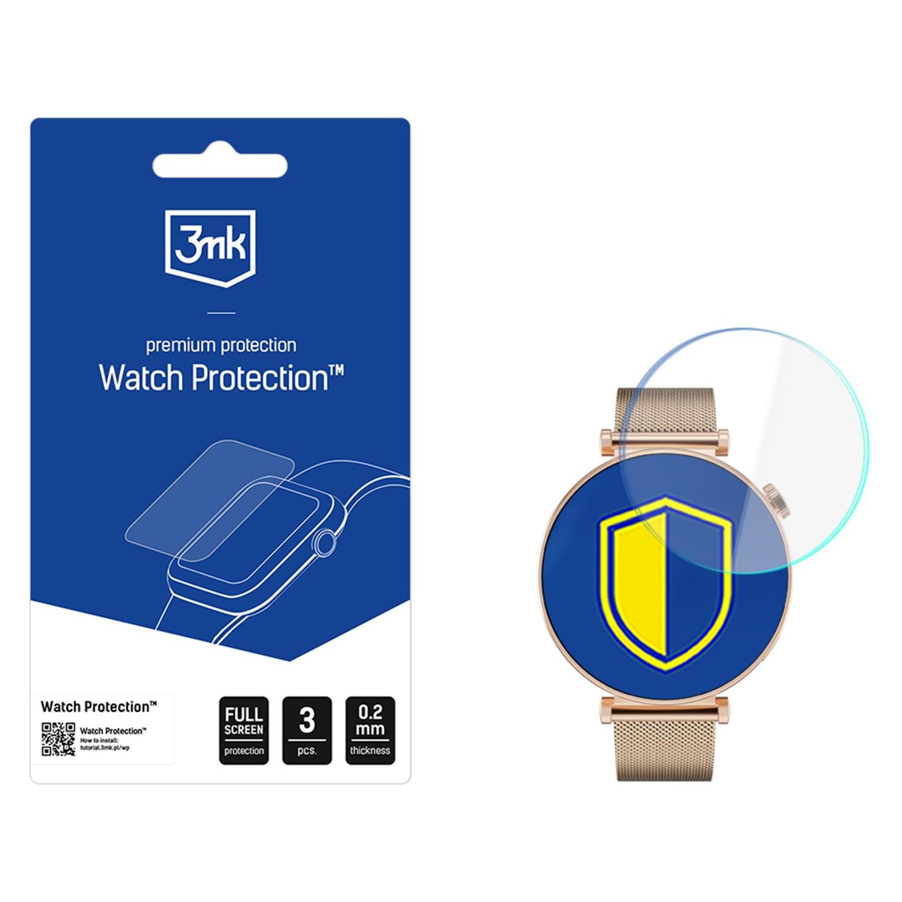3MK Watch Protection ARC smartwatch screen protector on Garett Rose (W-3WPrARC-garrose-0)