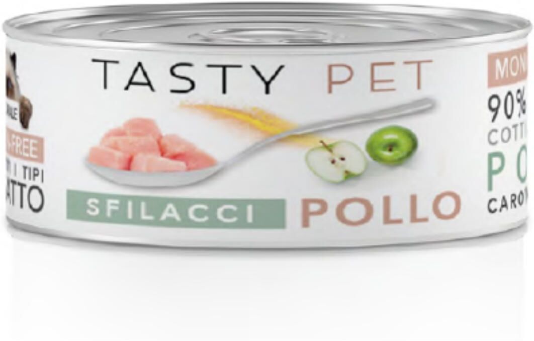 Tasty Pet Cat Sfilacci in Brodo Lattina Multipack 24x85G POLLO CAROTA E MELA