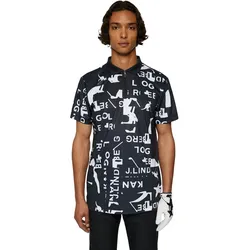 J. LINDEBERG Polo Miro Print, schwarz/weiss