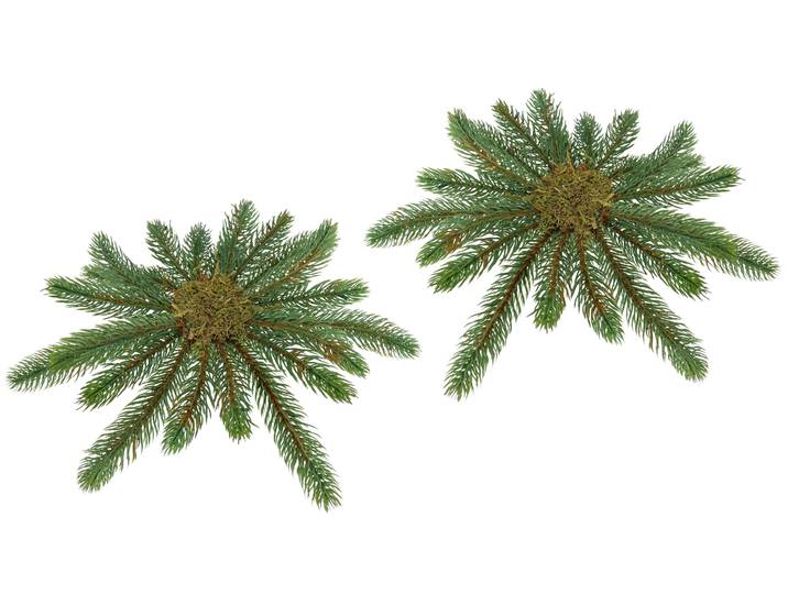 Kunstkranz I.GE.A. Tannen-Leger , grün, B:30cm H:4cm L:30cm, Kunststoff, Kunstpflanzen, Kunstkranz, 2er Set Basis für Kränze Arrangement Tannen-Aufleger Tischleger