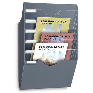 cep cep Prospekthalter 1001531061, Re tion, grau, Wandprospekthalter, Kunststoff, 6 x A4 quer