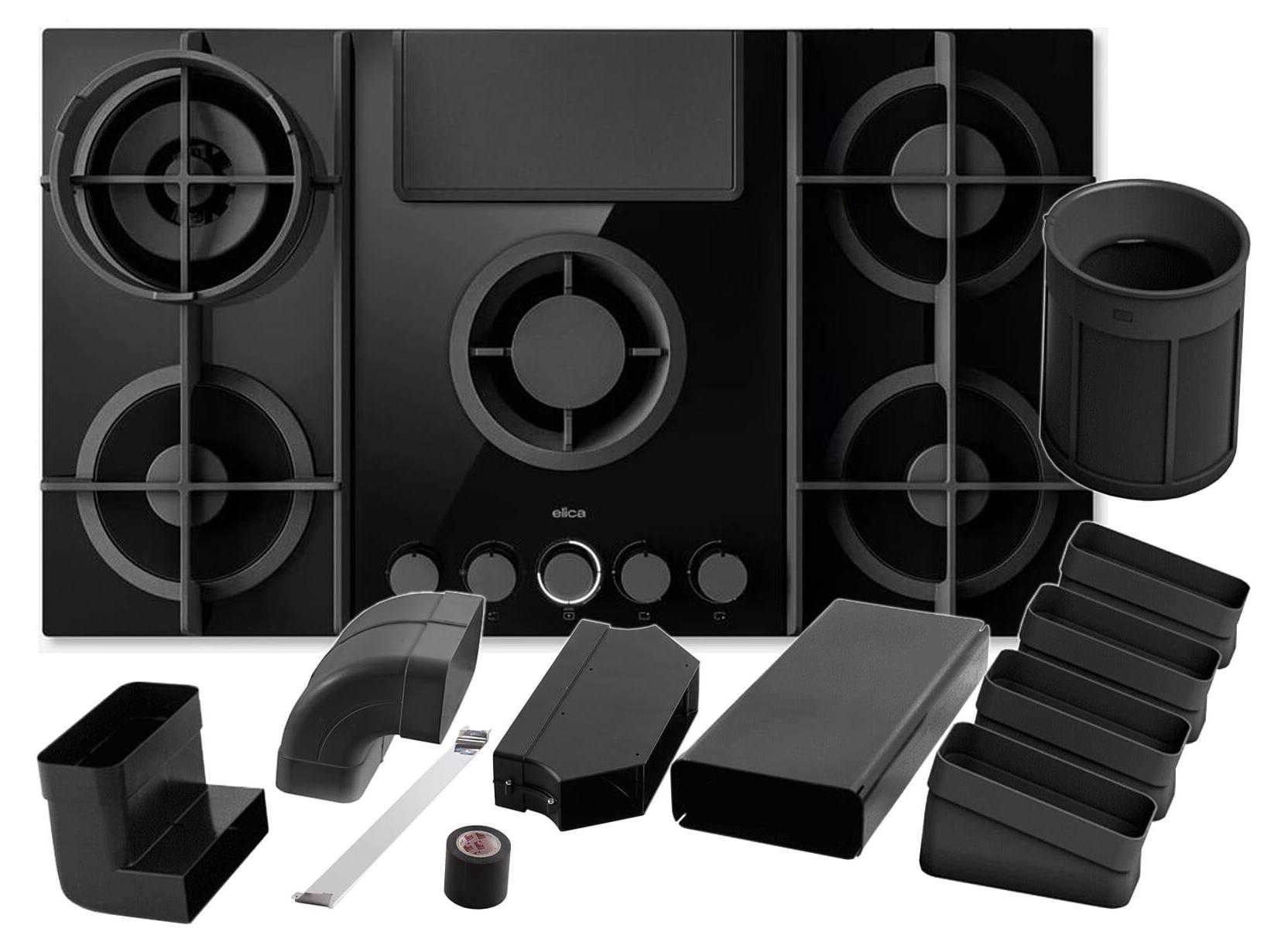 Elica SET NikolaTesla Flame Evo PRF0196341 Kochfeldabzug Gas + Installationsset Umluft KIT0199835