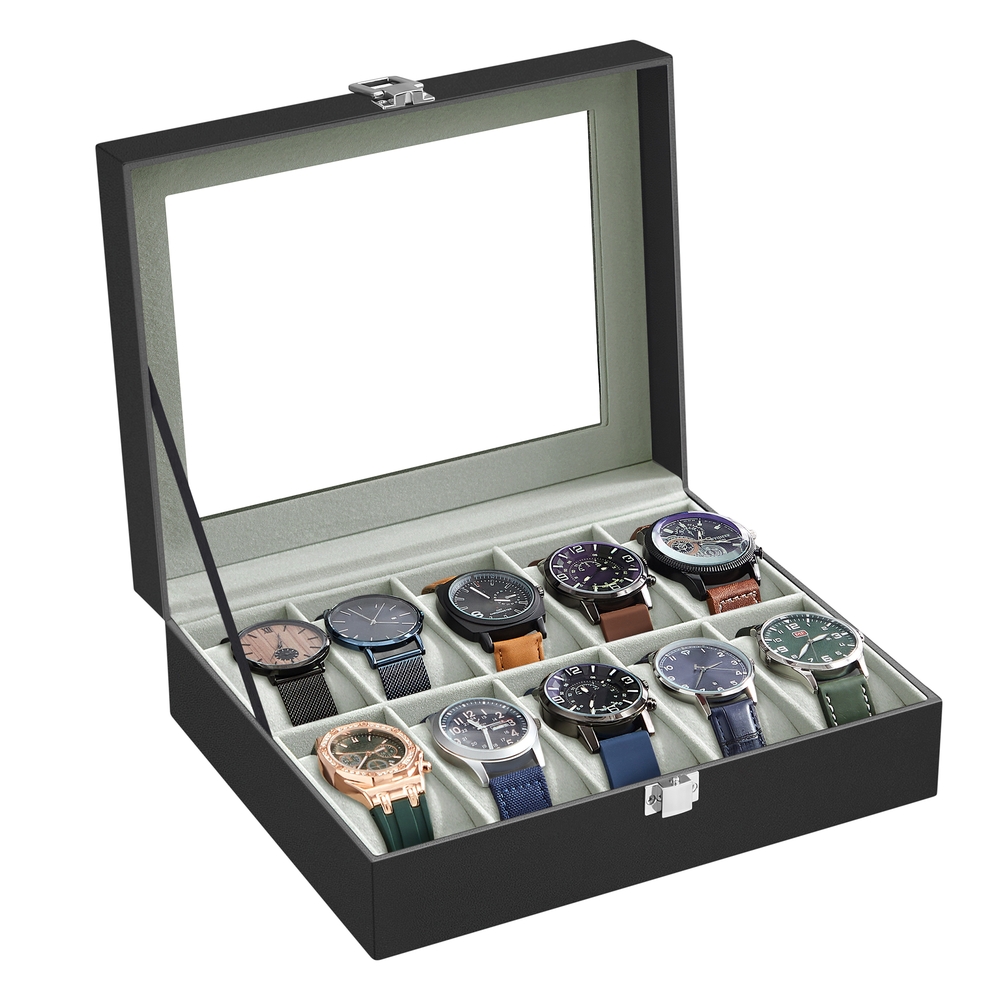 SONGMICS Schicke Uhrenbox für 10 Uhren B34JWB010BK