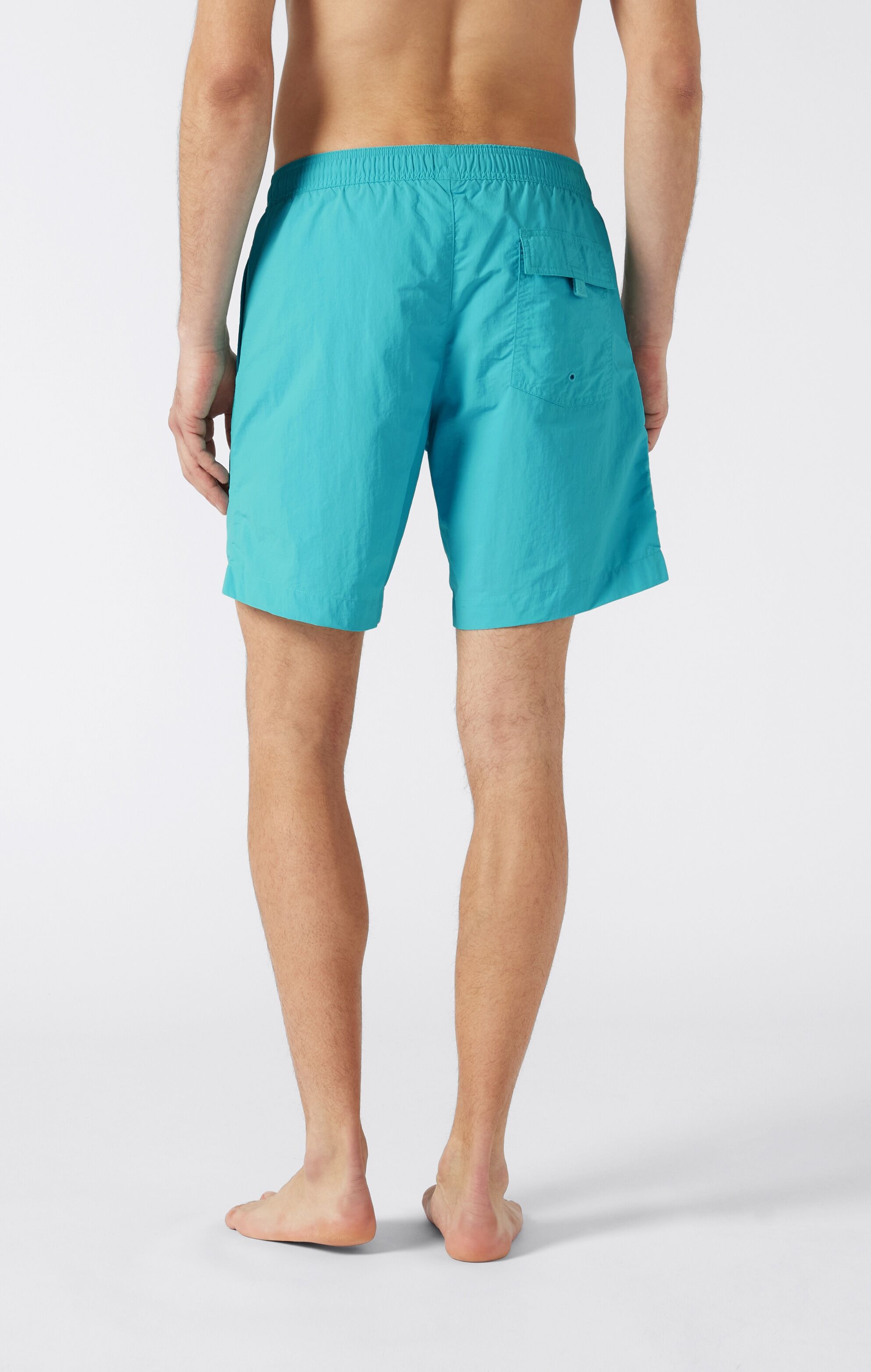 Badeshorts CHAMPION "Icons Beachshort Long", Herren, Gr. L (50), N-Gr, blau (aqbl), Obermaterial: 100% Polyamid, Badehosen Badeshorts, für Schwimmen, sportlicher Stil, längere Form aqbl L (50), N-Gr