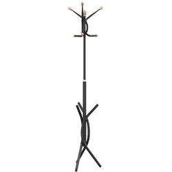 Helloshop26 - Schwarze Garderobe 176 x 40 cm stabil und praktisch ordentliche Aufbewahrung aus schwarzem Eisen