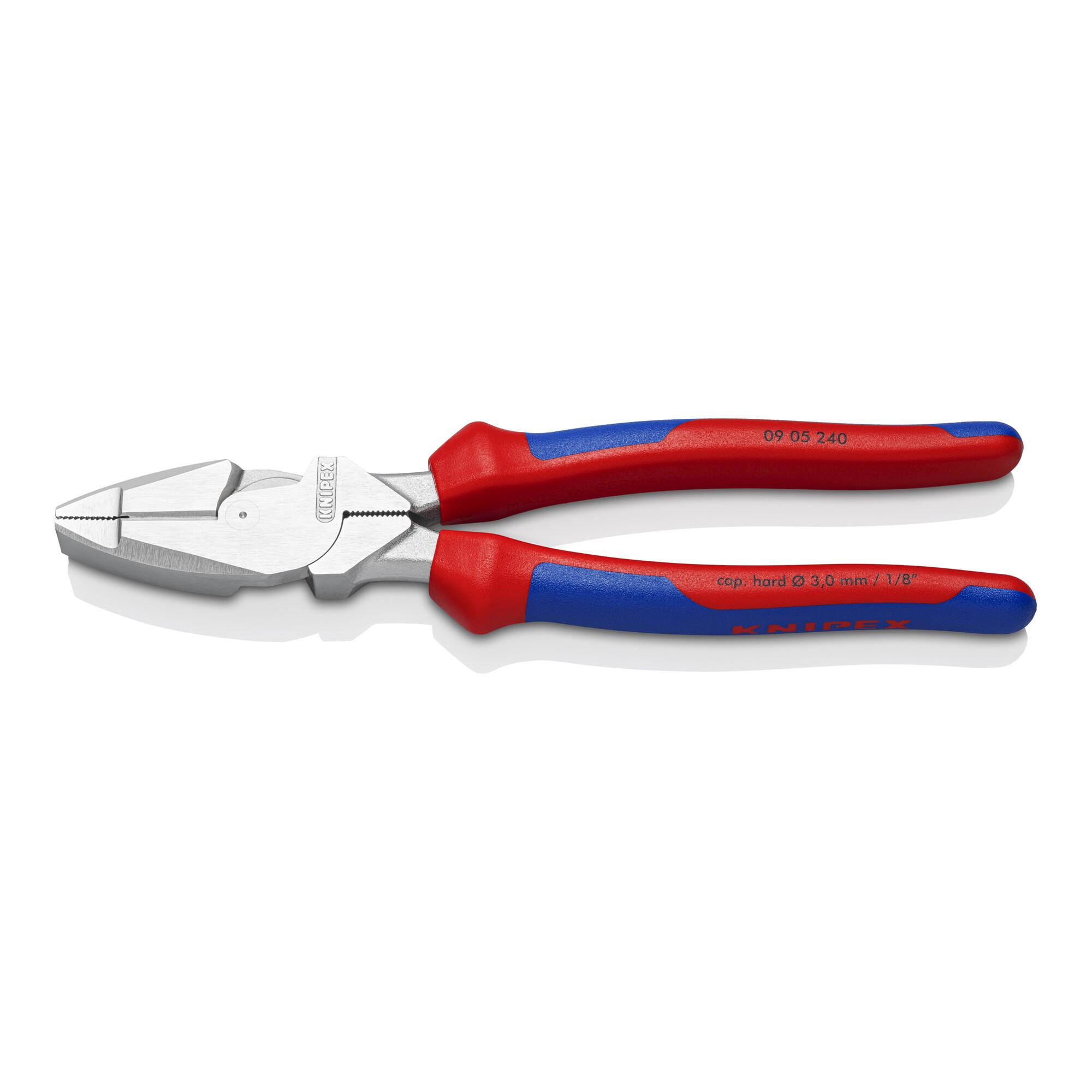 KNIPEX 09 05 240 Kraft-Kombizange "Lineman's Pliers" amerikanisches Modell mit Mehrkomponenten-Hüllen verchromt 240 mm)
