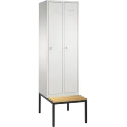 C+P Umkleidespind 805020S10000 m. Sitzbank 2Abteile lgr/lgr