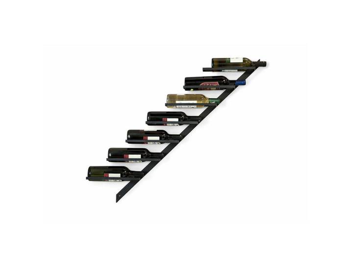 DanDiBo Weinregal Diagon links 7 Flaschen Metall Schwarz 29/10/100 cm, 29x100x10 cm, Weinregale