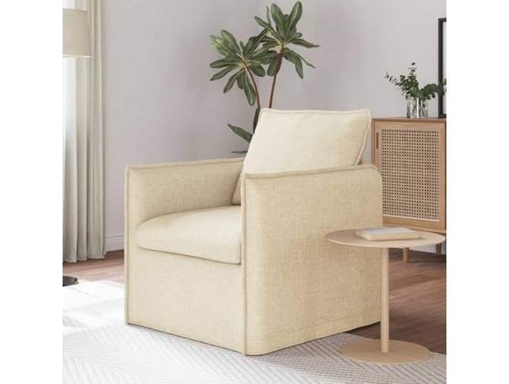 KGHERMDF Sofa Creme 75 x 82 x 85 cm Stoff mit Metallrahmen Modular anordbar, Schaum-Faser-Kissen, Holzwerkstoff-Armlehnen, Kunststofffüße, trockenes Tuch reinigt
