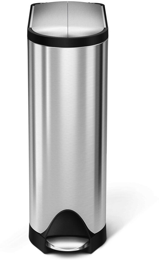 simplehuman 18L butterfly pedal bin, brushed stainless steel Silver 18L