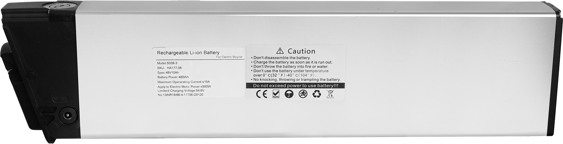 HANIWINNER Elektrofahrrad E-Bike Batterie HA177-06 48V 10Ah 480Wh für NAKXUS SAMEBIKE KAISDA PLENTY DOHIKER