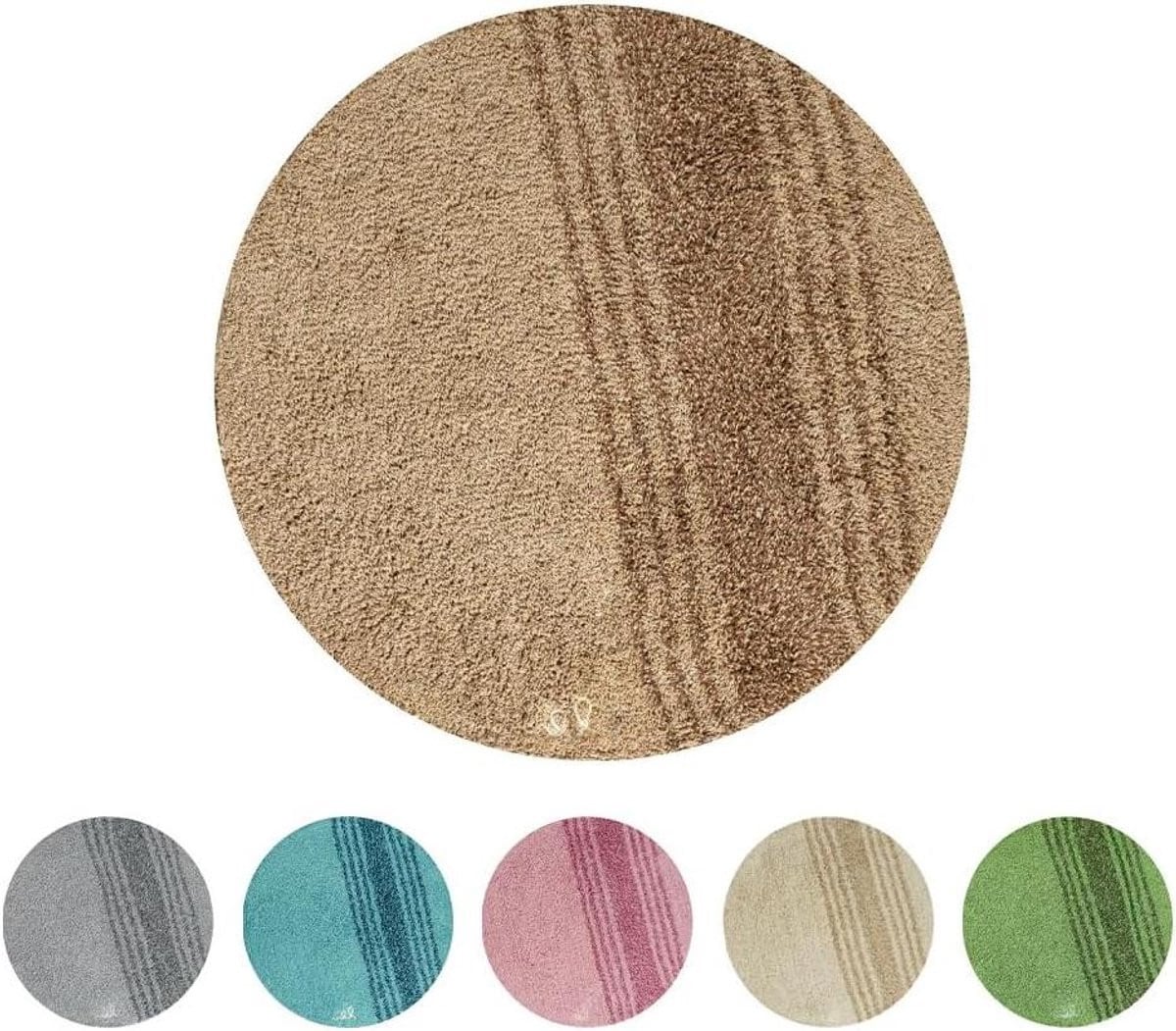 Bruine ronde badmat met antislip onderkant - 75 cm