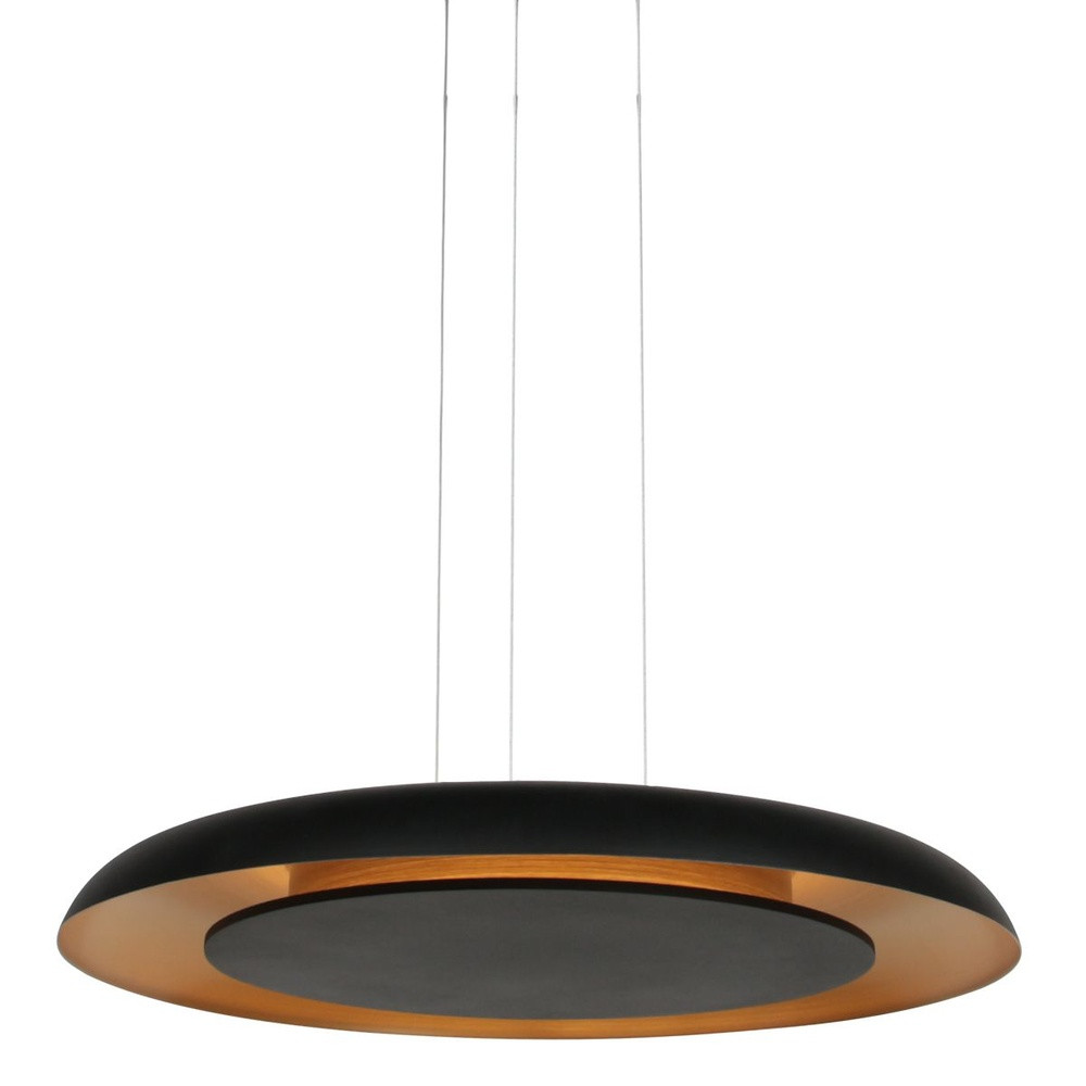 Steinhauer Hanglamp Golden Veil zwart rond Ø 60 cm