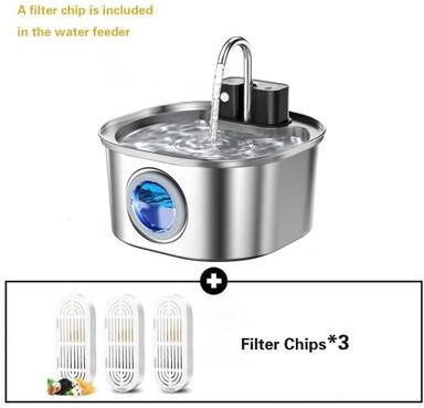 Uplifted Finds Wireless Sensor Stainless Steel Pet Water Fountain add 3 Filters