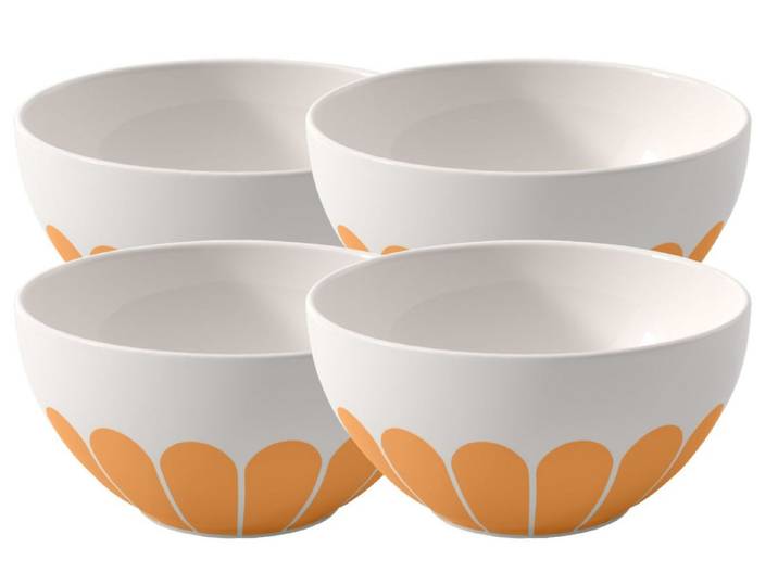 Villeroy & Boch Müslischale Fleur soleil Müslischale 14cm Set4, Premium Porcelain, (Müslischalen)