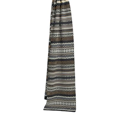Schal BURLINGTON "Fair Isle", Damen, Gr. onesize, braun (schwarz (3000)), Modetücher Schal