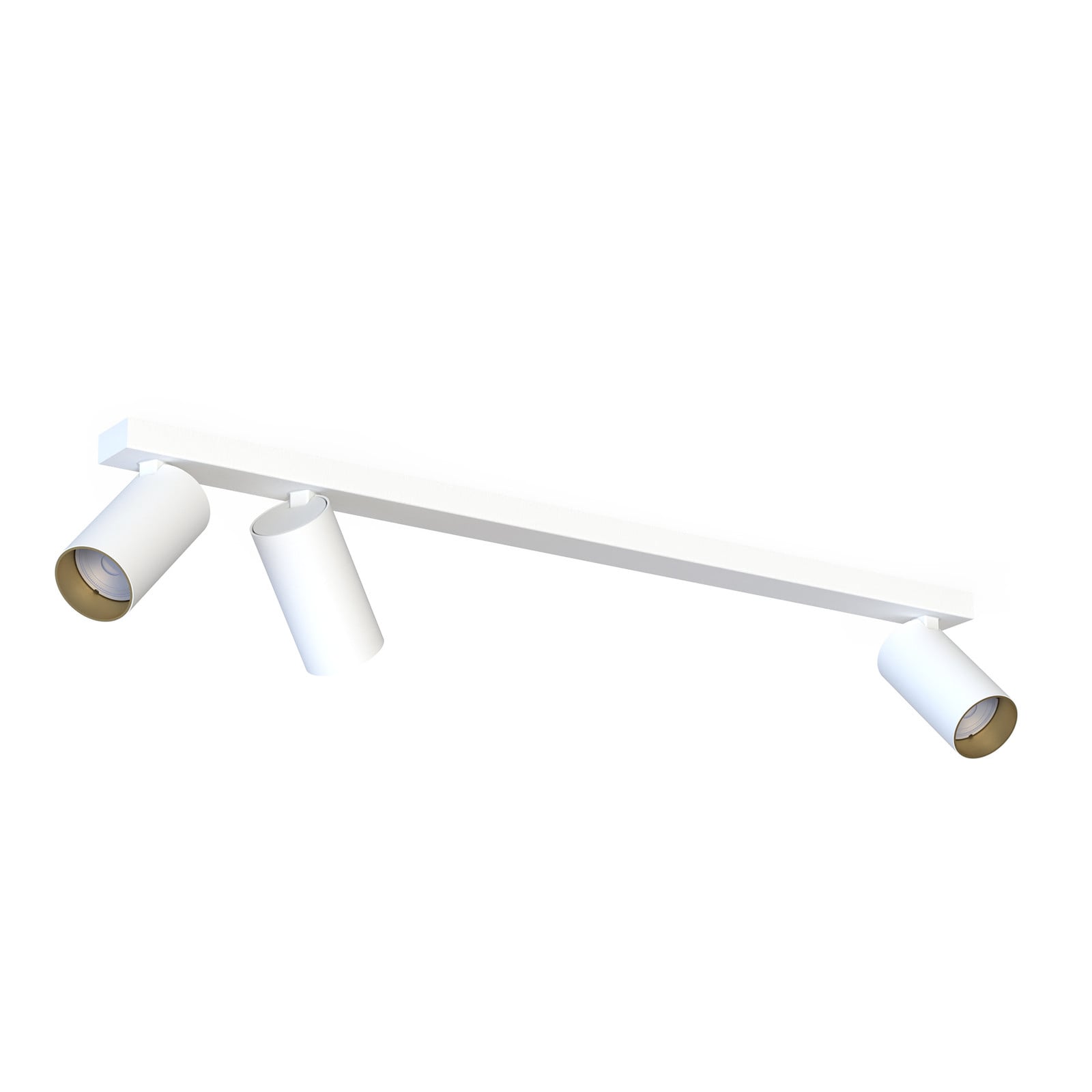 Lyora 3-lichts opbouwspot Mono wit met gouden binnenkant