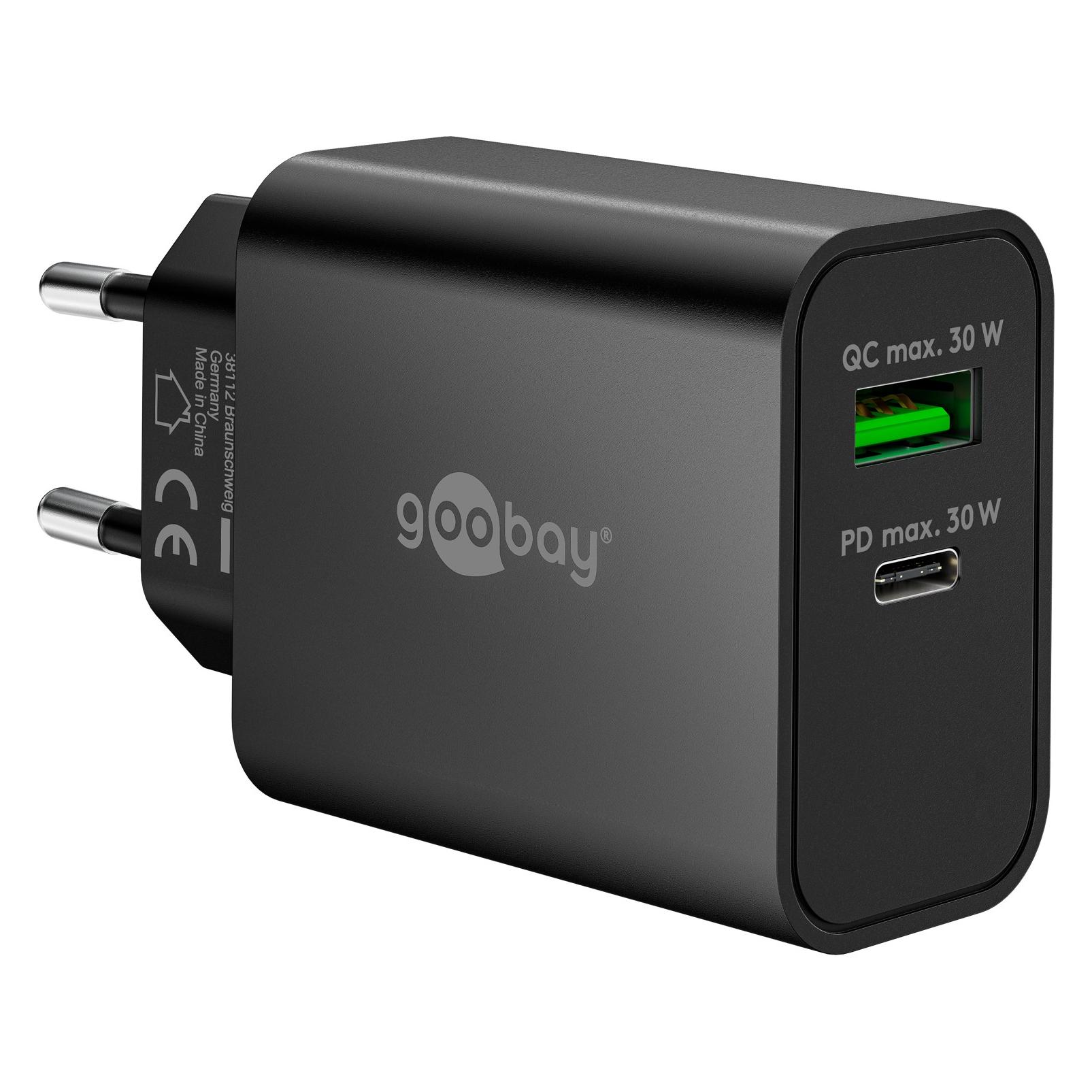 Goobay Twin Power Set 2x USB-C-Ladegeräte 30 W, 2x USB-C-Kabel (30 W, 2 Ports) (79644)