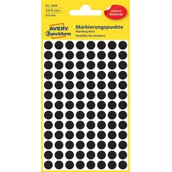 Avery Zweckform AVERY® Zweckform Markierungspunkte, Ø 8 mm, 4 Bogen/416 Etiketten, leuchtrot